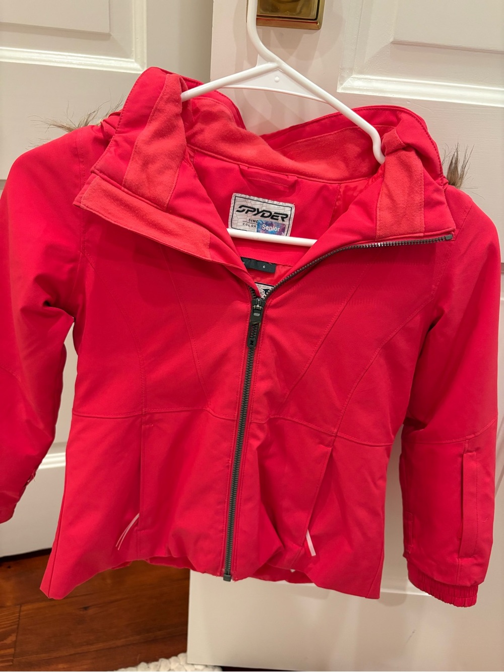Spyder Bright Red Hooded Ski Jacket